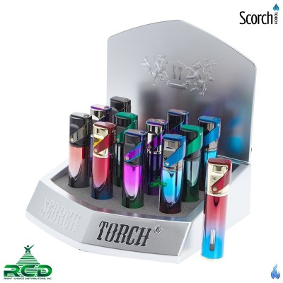 SCORCH TORCH CYLINDRICAL SHAPE SINGLE TORCH - STDS213 12CT/ DISPLAY